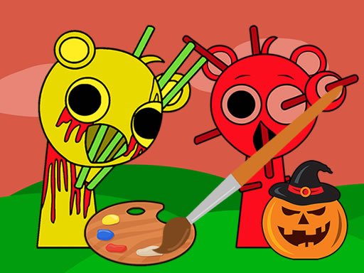 Halloween Sprunki Coloring Puzzles